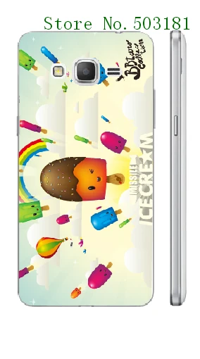 Vcustom 2016 Новинка Красочные Блестящий Мороженое Белый Жесткий чехлы для Samsung Galaxy Grand