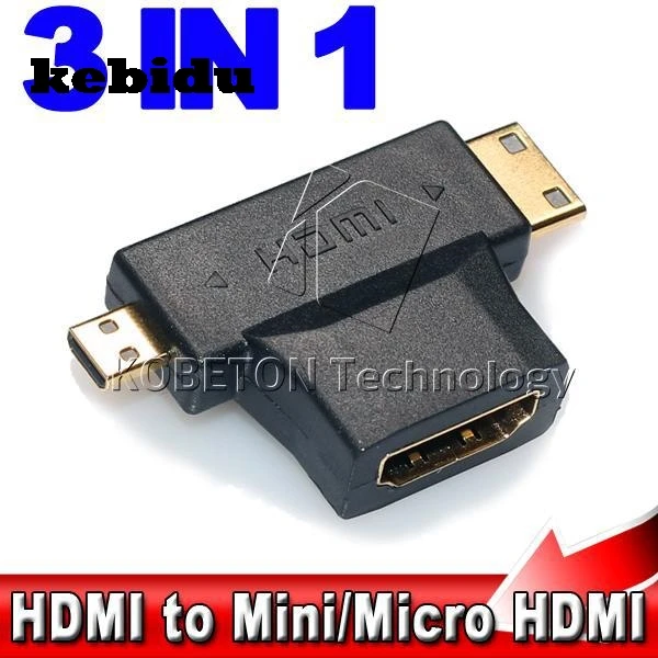 Высокоскоростной адаптер 3 в 1 V1.4 1080P HDMI совместимый с женским и мужским разъемами