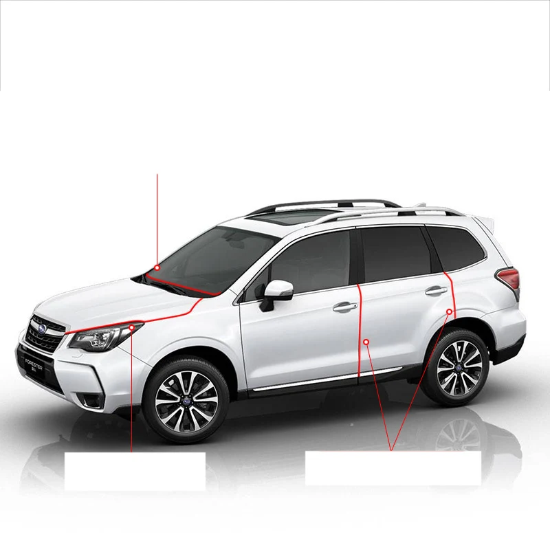 Lsrtw2017 ПВХ двери автомобиля полоса столкновения двери бампер полоса для subaru outback forester legacy xv impreza