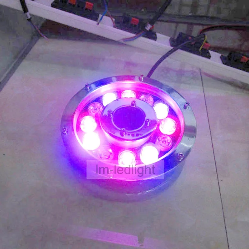 24В подводный rgb свет 12 Вт IP68 Водонепроницаемый фонтанный светильник led RGB
