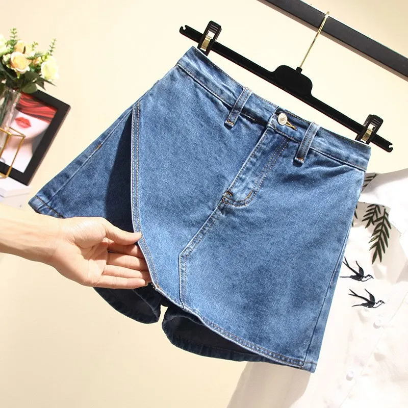 Женские свободные шорты джинсы большого размера с высокой талией 2019|Женские