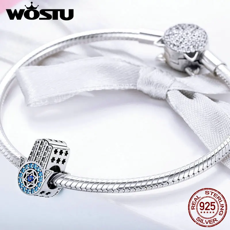 WOSTU 2020 горячий трендовый 925 пробы Серебряный винтажная рука Фатимы подвеска Хамса