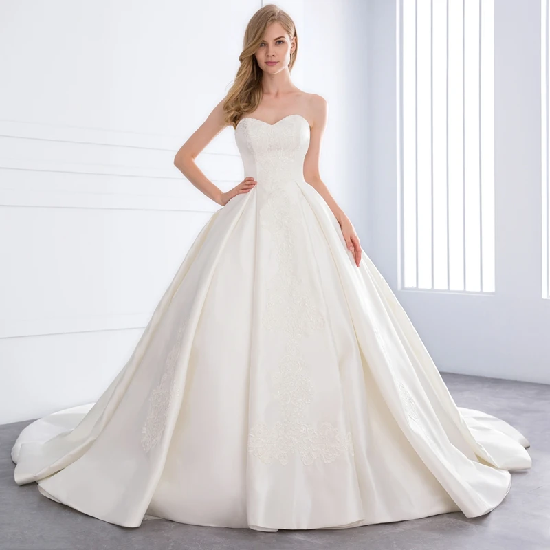 Miaoduo 2021 атласные свадебные платья для невесты кружевное платье Vestidos De Novia размера