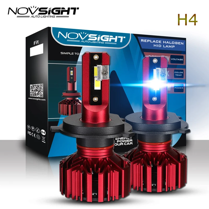 NOVSIGHT 2018 Новинка H4 Автомобильные светодиодные фары Лампа 6000K 60 Вт 10000LM CSP