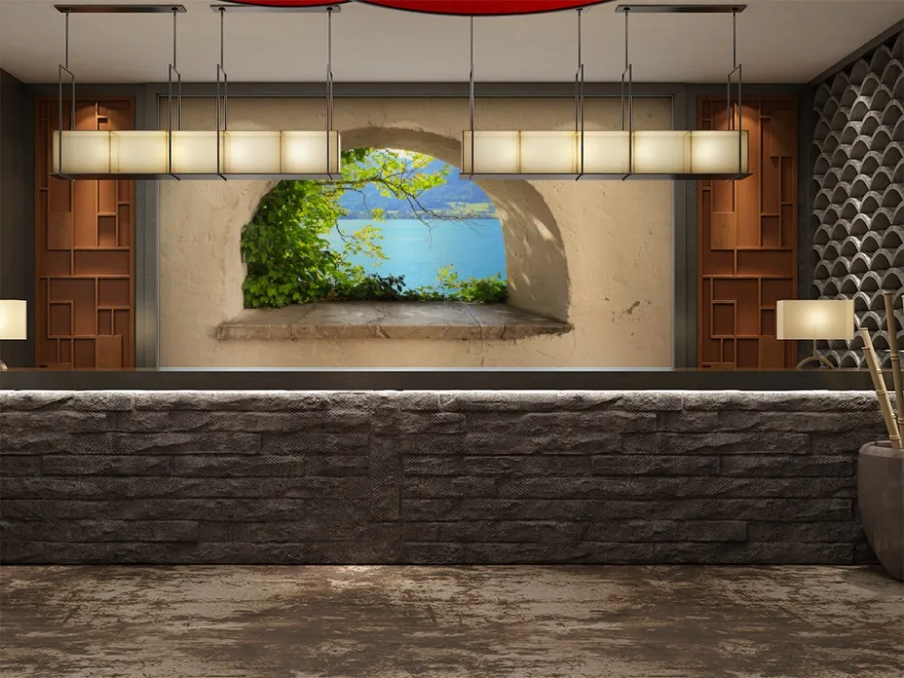 Бесплатная доставка 3D грязевая Арка вид окна наклейка на стену художественная