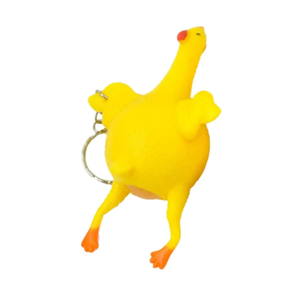 Yellow Новинка, забавные игрушки-гаджеты, куриное яйцо, несушки, тесный стресс, брелок, дети, взрослые, антистрессовая игрушка, милый подарок - Цвет: Yellow
