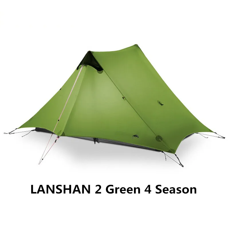 Green 2P 4 Season LanShan 2 3F UL GEAR 2 человека 1 человек Открытый Сверхлегкий Кемпинг палатка 3 сезона 4 сезон профессиональная 15D Silnylon бескаркасная палатка - Цвет: Green 2P 4 Season