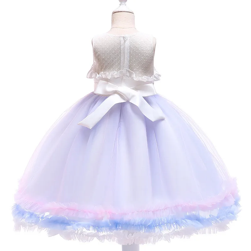 Dress girl princess Fancy Kids Unicorn Tulle for Girls Embroidery Ball Gown Baby Flower Wedding Party Costumes | Детская одежда и