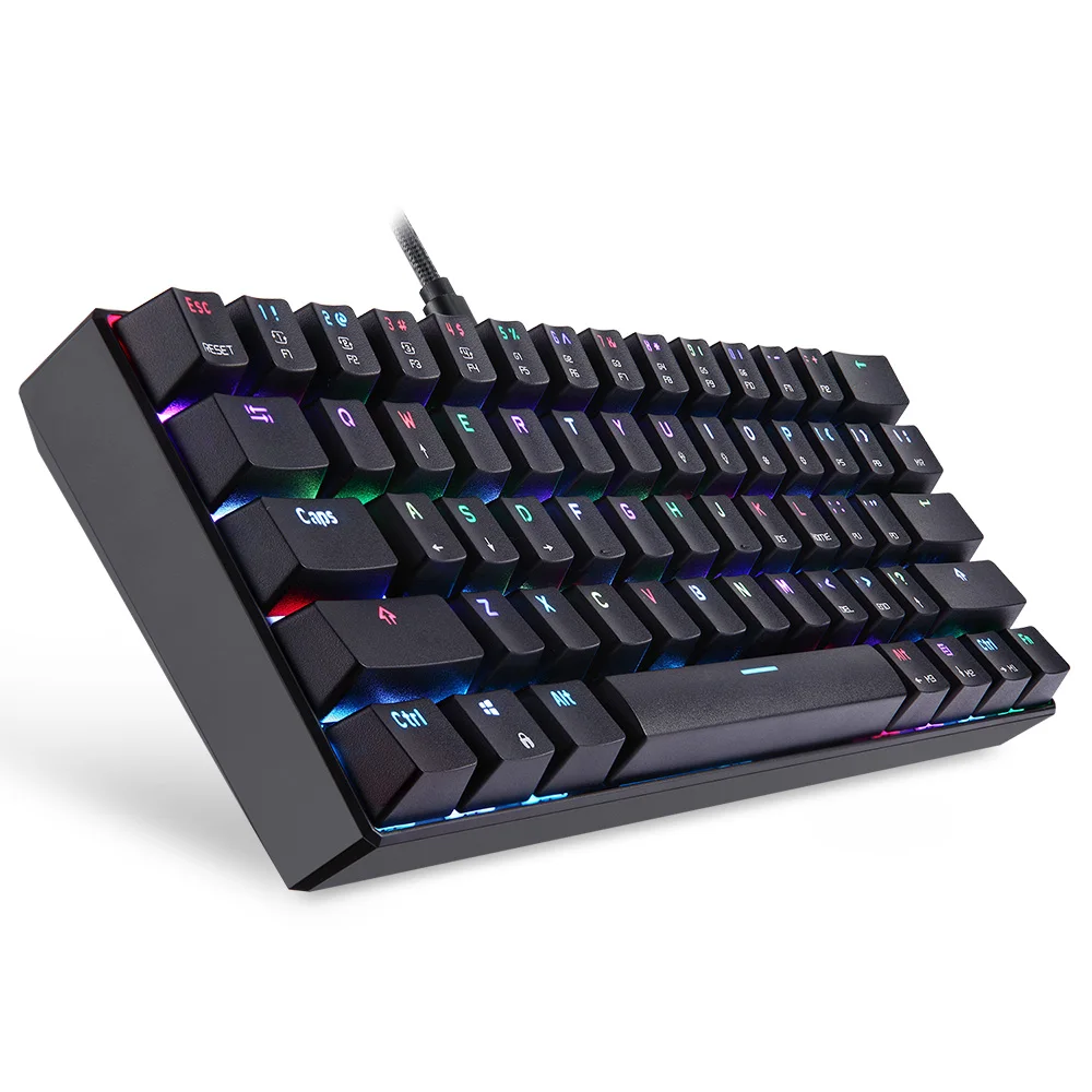 Клавиатура MOTOSPEED CK61 с синими переключателями Механическая игровая RGB клавиатура