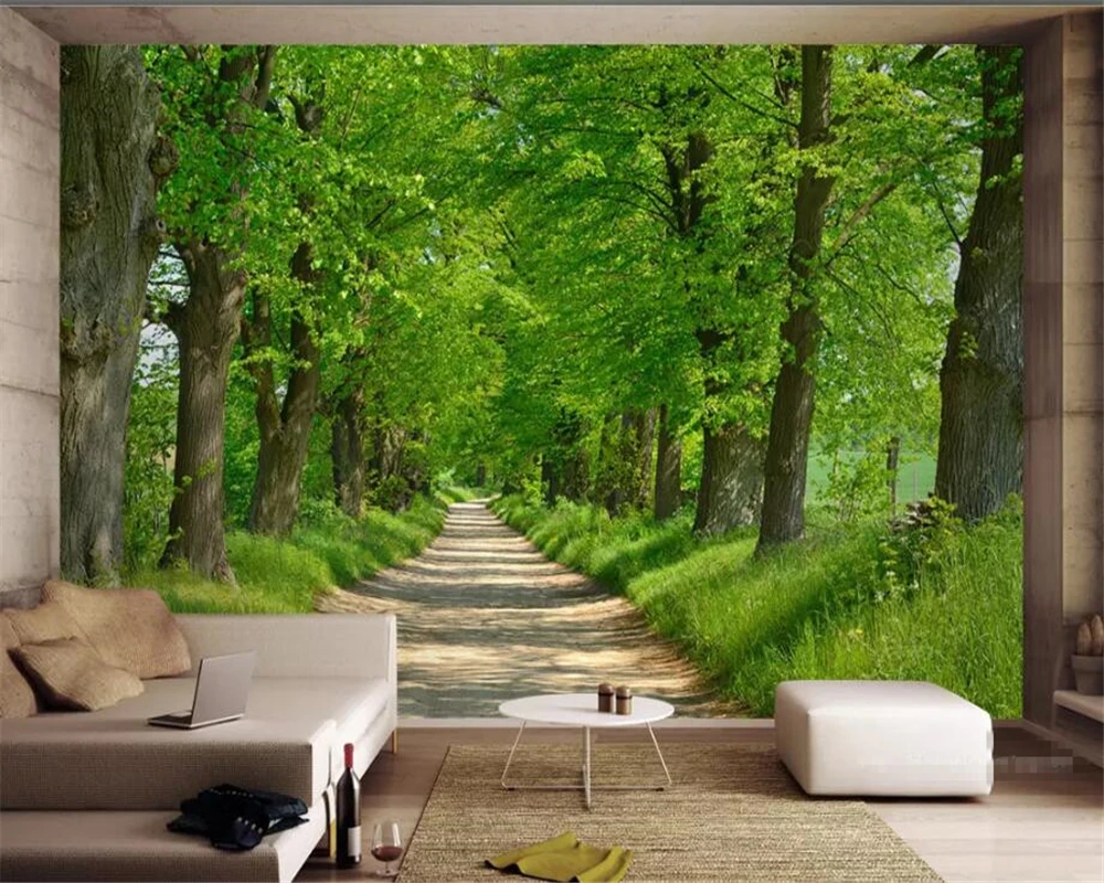 

Beibehang Custom wallpaper mural nature forest avenue landscape 3d TV background wall painting carta da parati 3d wallpaper