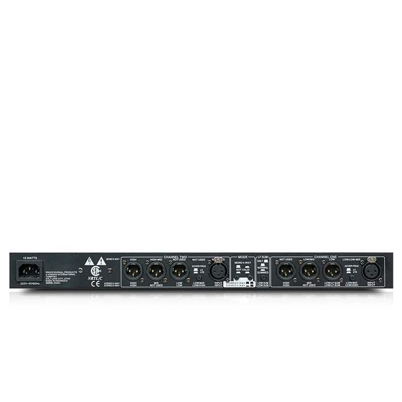 

The 234XL is a stereo three-way, stereo two-way and mono four-way electronic crossover