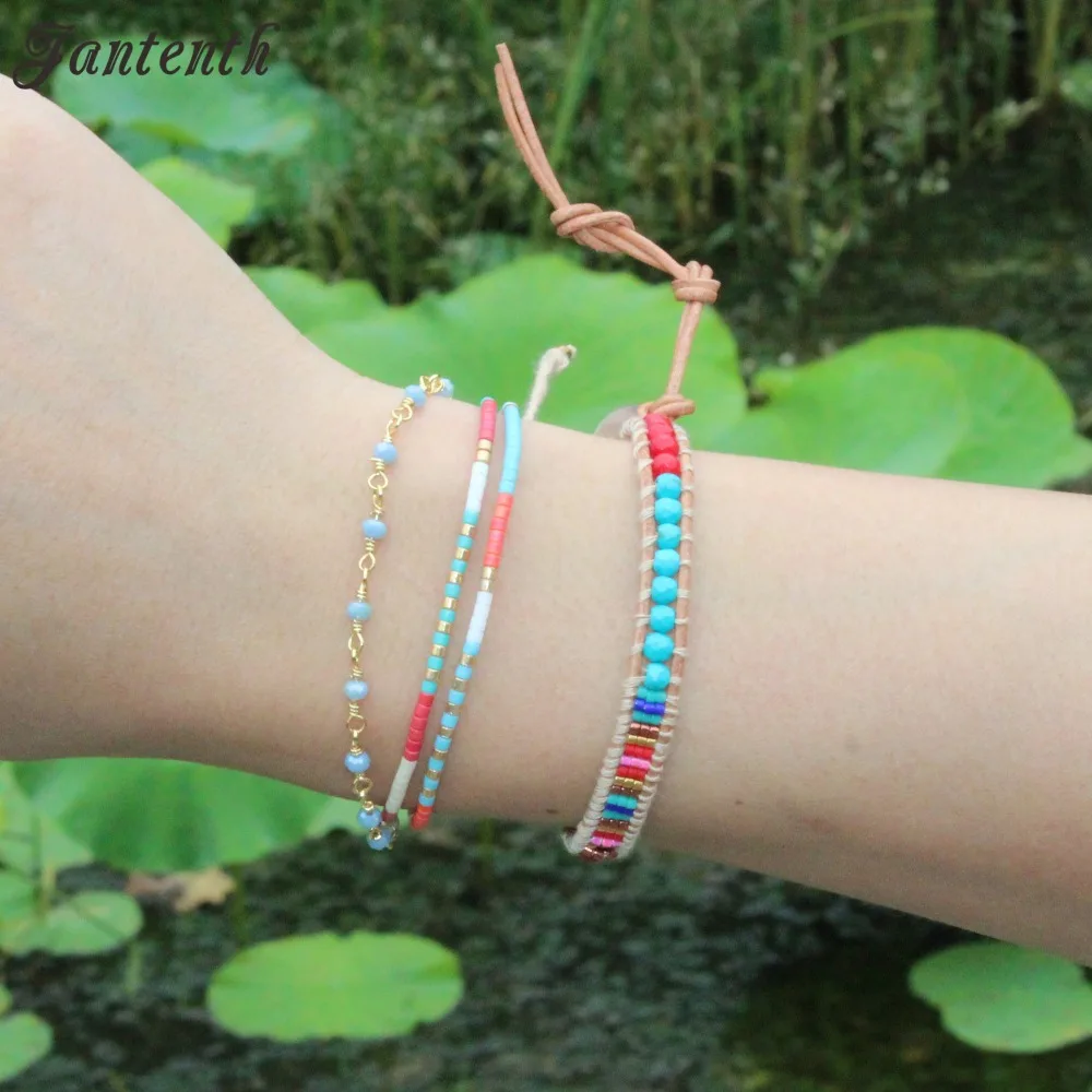 Jantenth Jewelry Прямая доставка многоцветный ручной хлопчатобумажной веревки бисер