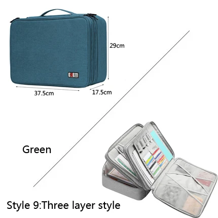Style 9 Green BUBM органайзер для документов хранение билетов на встречи один или двойной или 3 слоя, медальон или нет 10 стилей 3 цвета - Цвет: Style 9 Green