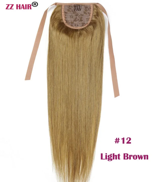 ZZHAIR 120 г 1"-28" машинное производство remy волосы лента Конский хвост на заколках человеческие волосы для наращивания конский хвост Натуральные Прямые Волосы
