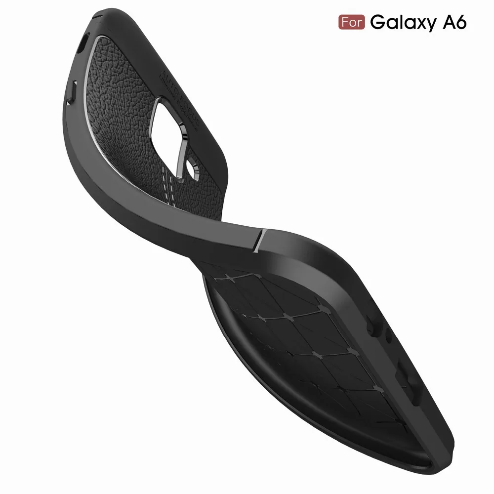MSK для Samsung galaxy A6 мягкий чехол текстурированная задняя крышка Личи TPU Бесплатный