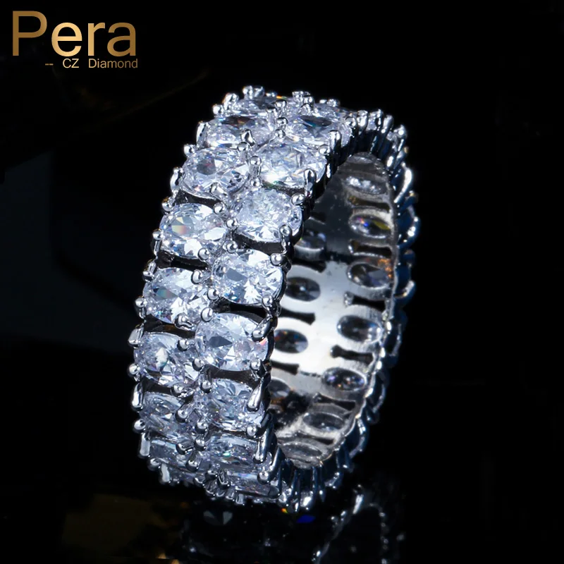 Pera Mirco Pave AAA + кубический цирконий большой овальной формы Серебряный цвет