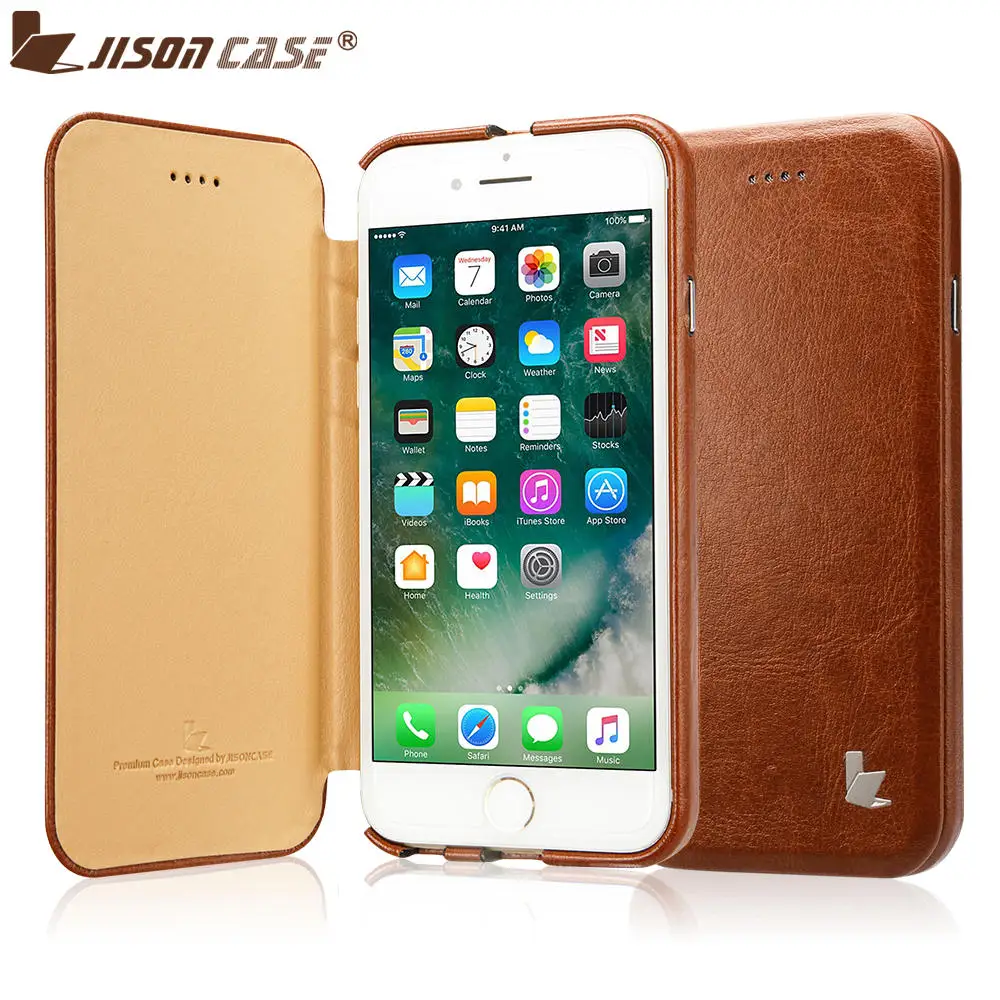 Jisoncase Оригинальный чехол для iPhone 7 plus покрытие из микрофибры роскошный бренд