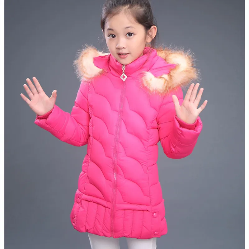 2017 зимняя подростковая куртка с меховым капюшоном для девочек пуховик парка