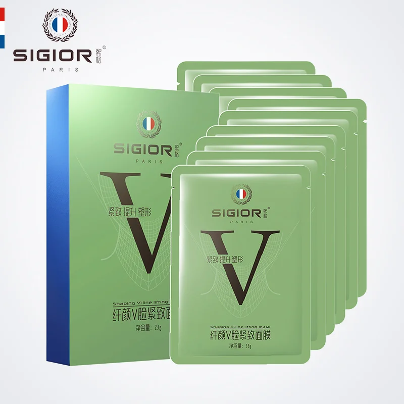 Уход За Кожей Бренда SIGIOR V Лицо Укрепляющий Зеленой Маской 10 шт. Гиалуроновая