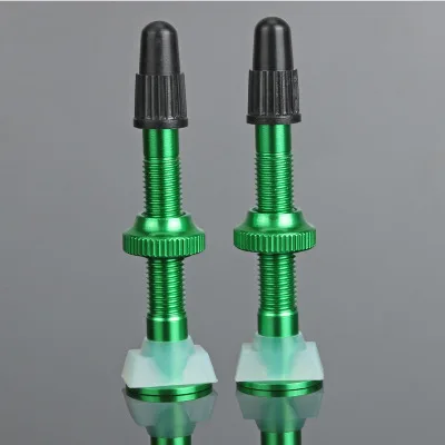 green 40mm 8 цветов 2 шт 40 мм/60 мм велосипедный клапан для велосипеда бескамерные шины Presta клапан MTB дорожный велосипед шины алюминиевый сплав - Цвет: green 40mm