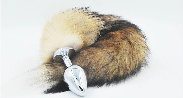 Металлические эротические анальные пробки большого размера длинный Лисий хвост