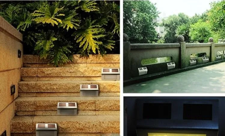 Уличная Светодиодная лампа из нержавеющей стали на солнечной батарее