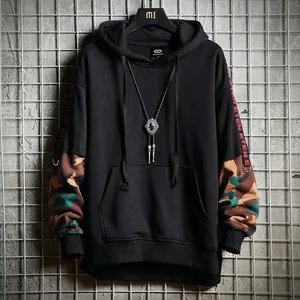 Камуфляжная Толстовка в стиле хип-хоп, Мужская толстовка черного цвета из хлопка на осень, мягкие серые свитера с капюшоном, свободные уличные свитера в стиле Харадзюку