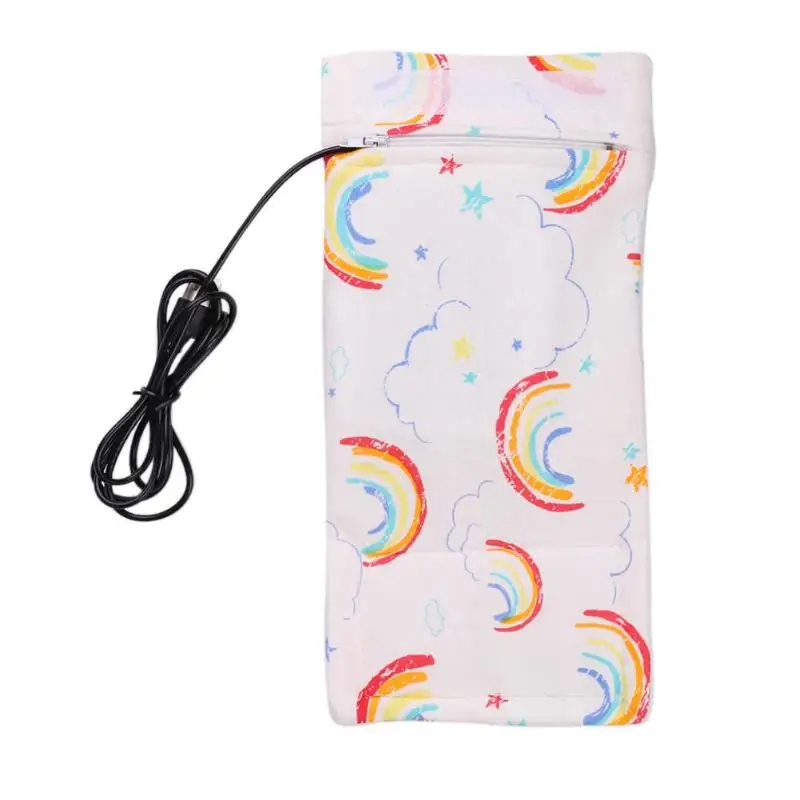 Rainbow Портативный USB подогреватель бутылочек для молока, подогреватель чашек для путешествий, бутылочка для кормления, сумка для хранения, термостат с изоляцией - Цвет: Rainbow