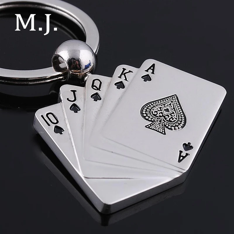 Модная новинка, покерный брелок для мужчин, брелок для игральных карт, брелок для ключей, Мужская Автомобильная сумка, брелок, ювелирные сувениры, подарки