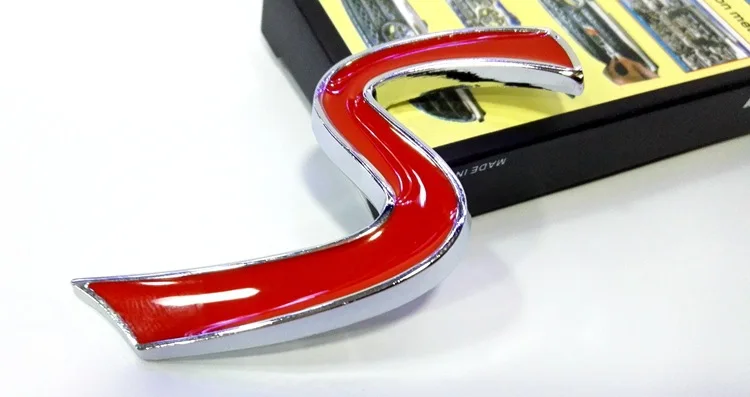 S sticker Хорошее качество 1 шт. автомобильный стиль 3D Металл S красный черный передняя решетка капот автомобиля значок эмблема стикер Логотип - Цвет: S sticker