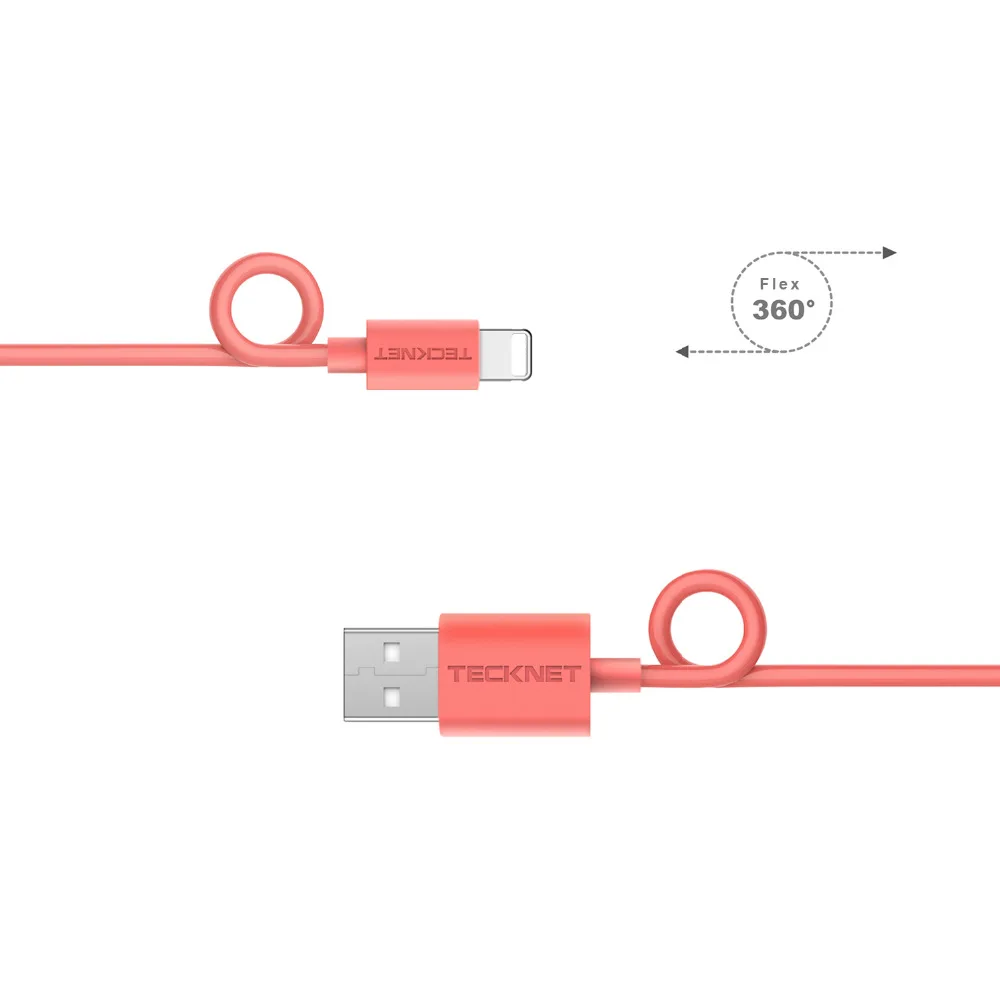 TeckNet кабель с сертификацией MFi 1 м USB зарядное устройство кабель для IOS10 iPhone XR X XS MAX 8 7 5 6 6S Plus 2.4A Быстрая зарядка кабель для передачи данных