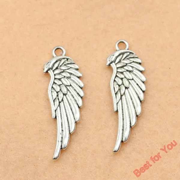 Посеребренные бусины с крыльями ангела в античном стиле Подвески для