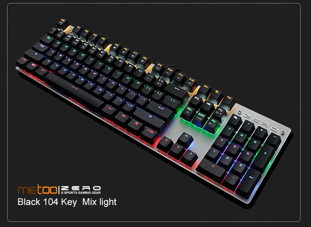 Оригинальная игровая механическая клавиатура ME TOO с 104 клавишами, проводная usb клавиатура, синяя/красная/черная клавиатура с переключателем, английская/Русская/испанская