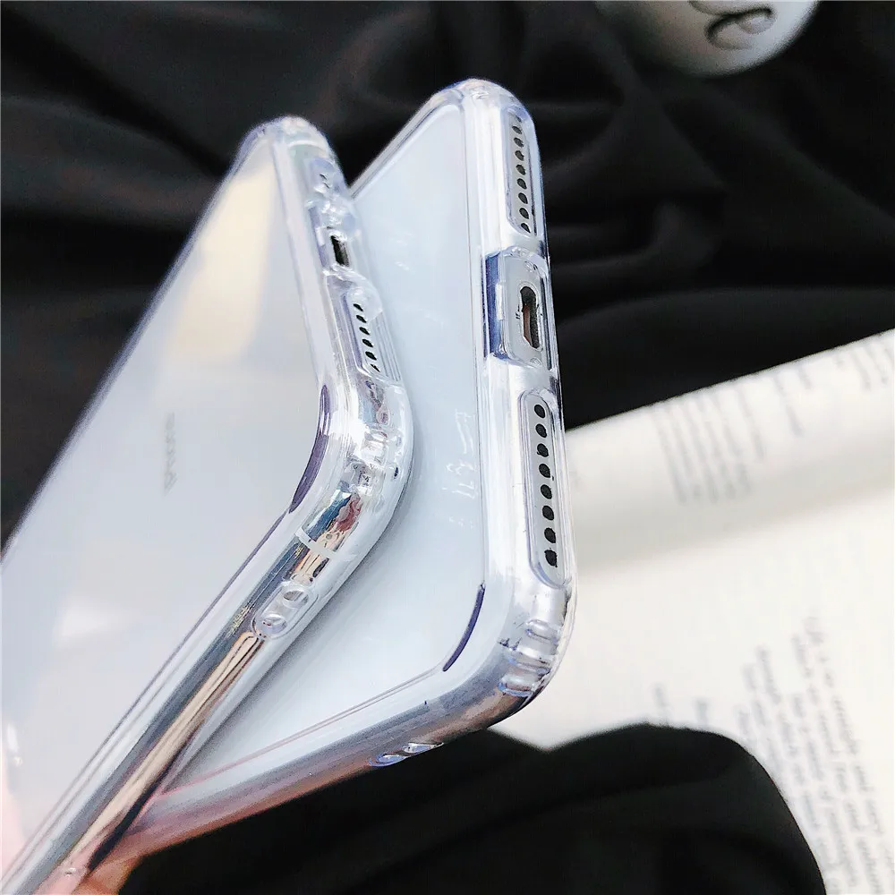 Мягкий чехол из ТПУ для iphone 7 8 plus X s max Xr чехлы XS Прозрачный Простой цветной