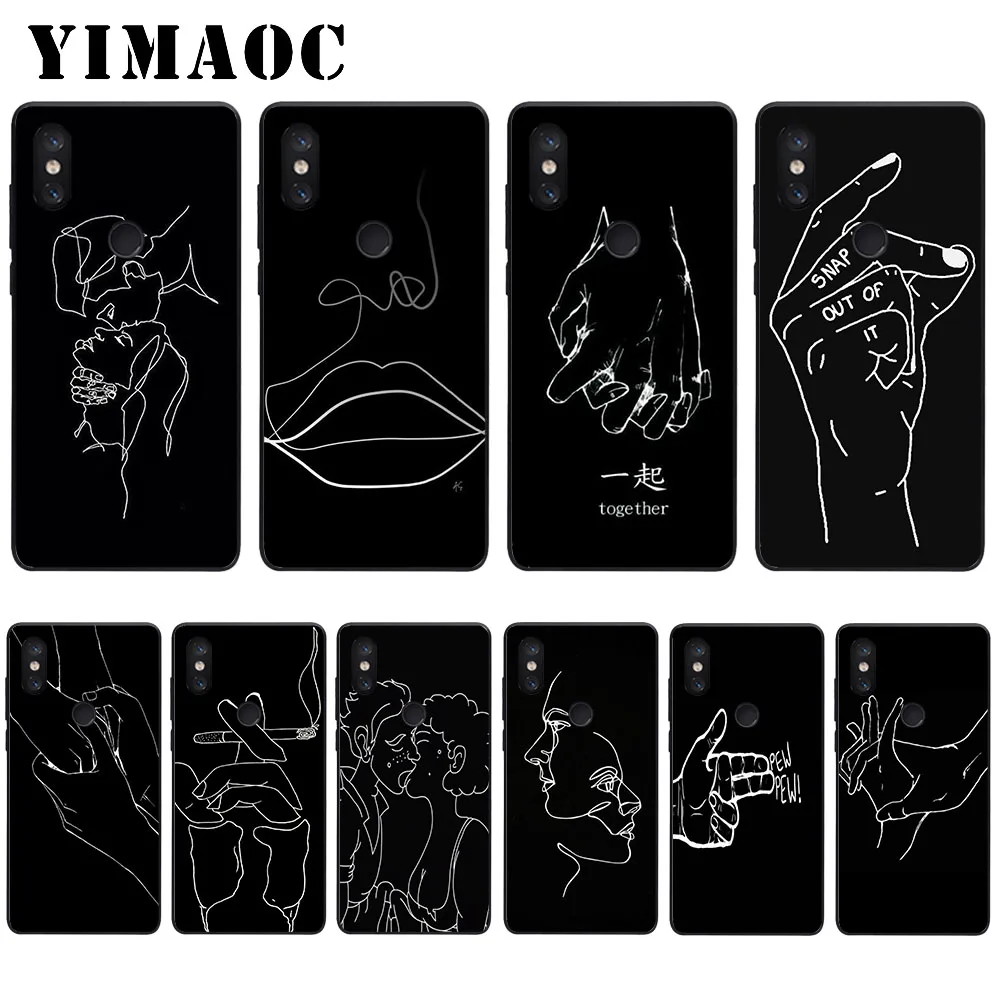 YIMAOC Line art body painting Soft Case for Xiaomi Mi5 Mi5S Mi6 Mi9 Mi8 Lite SE A1 A2 Pocophone F1 MAX 3 |