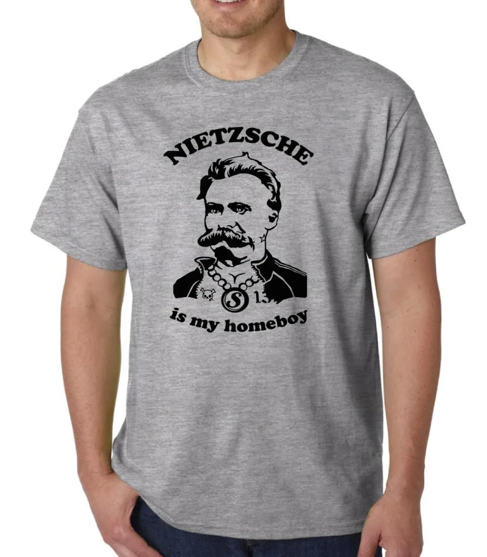

Nietzsche Is My Homeboy T-Shirt Philosophy Geek Funny Quote Plato Freud Marx 2018 Fashion 100% Cotton Slim Fit Top