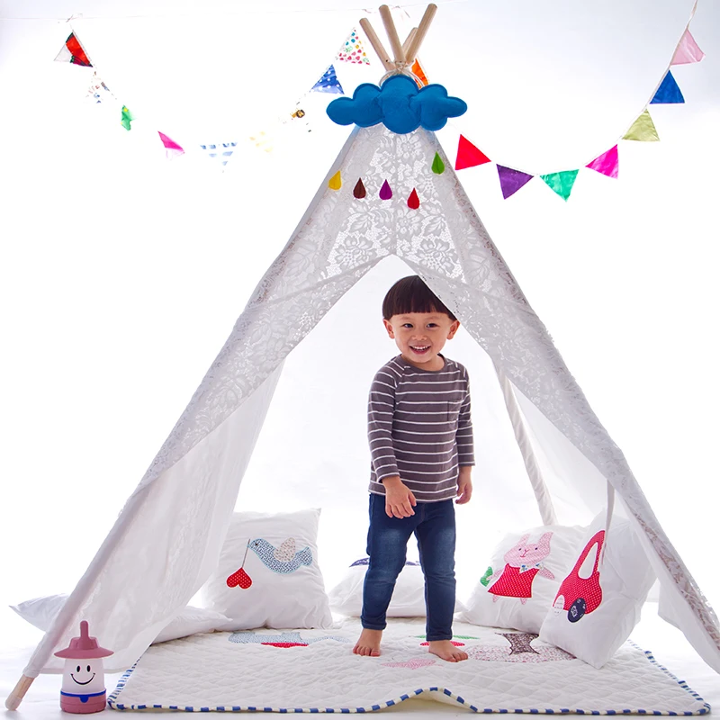 Новый дизайн Детская игровая палатка с прорезями для зубов белого цвета детский