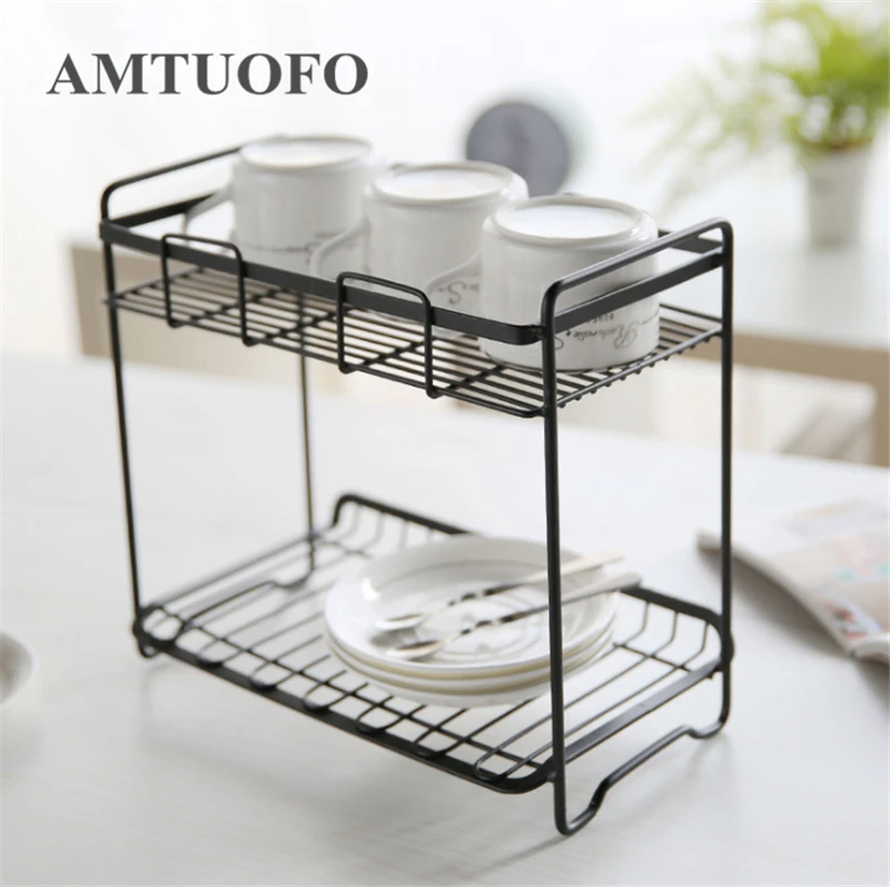 AMTUOFO Кухня Организатор утечка стойку гладить Кофе посуда чашки