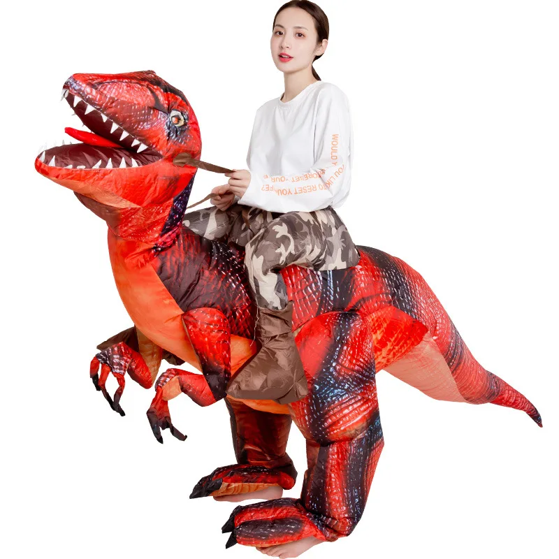 

New Inflatable Dinosaur Costume Red DragonT REX cosplay costumes suit Men Women Halloween Party Fancy Dress Carnival costume