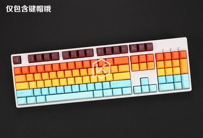 Keycaps Hawaii x1 Taihao pbt, двойные брелки для самостоятельной сборки, игровая механическая клавиатура, цвет: черный, оранжевый, голубой, Радужный светильник, серый - Цвет: Keycaps Hawaii x1