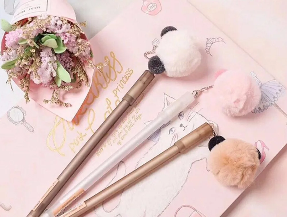 Корейская ручка в виде медведя с чернилами подарок школьный приз офисные