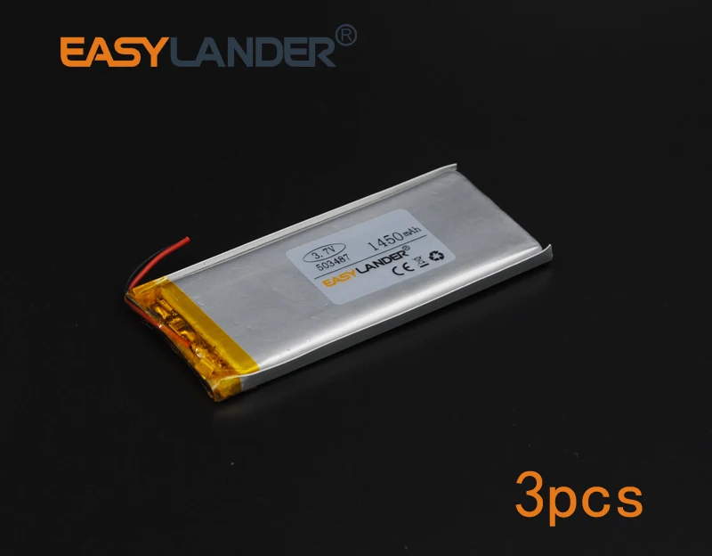 3 шт./лот 7 V 1450mAh 503487 литий полимерный ионный аккумулятор для bluetooth гарнитуры GPS PSP PDA