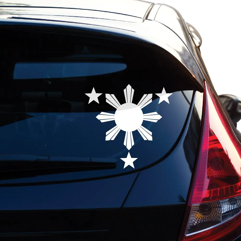 

Graphics Philippines Flag 1 Sun and 3 Stars Logo. Filipino Decal/sticker for Car Window, Laptop, Motorcycle