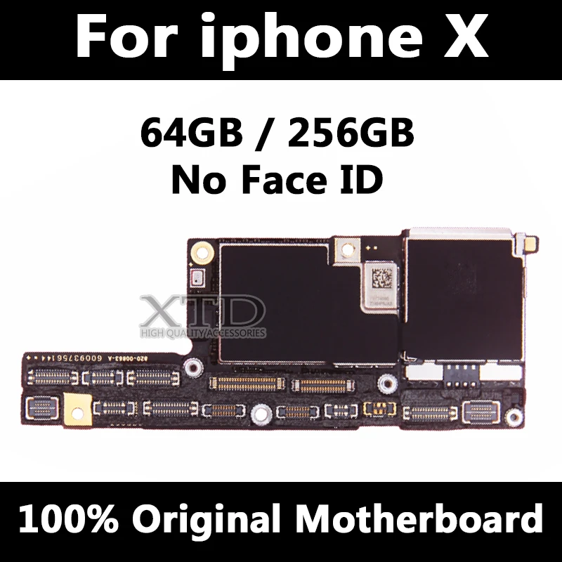 100% оригинальная материнская плата для iPhone X Заводская разблокированная без