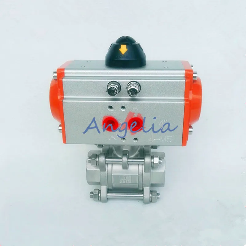 G1-1/2&quot DN40 Stainless Steel 304 Three-Piece Type Pneumatic Ball Valve Double Acting PTFE Seal Water Air Oil | Обустройство дома