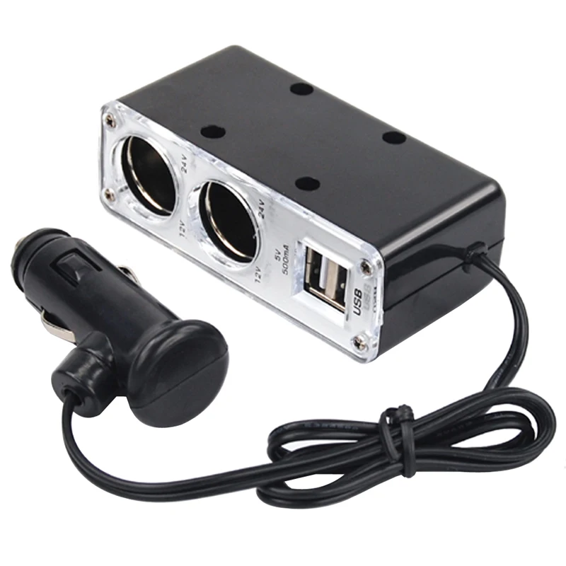 Высокое качество 2 Way автомобильного прикуривателя Мощность разъем USB Порты и