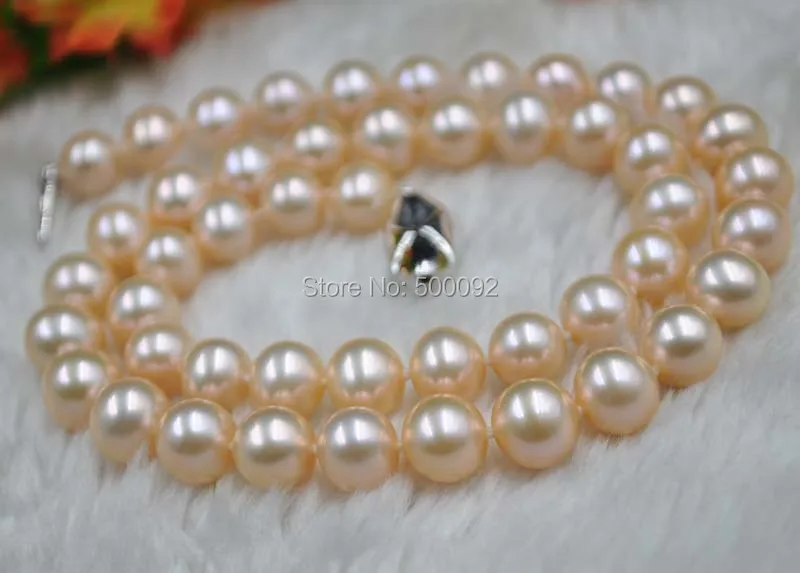 ?? 見事な 9 ミリメートルラウンドピンク淡水真珠のネックレス