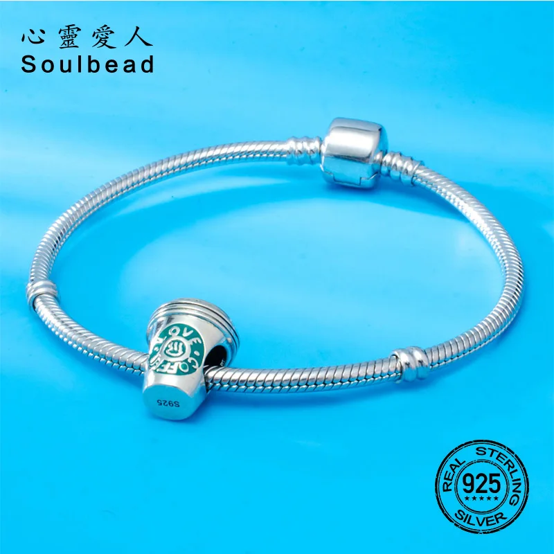 Soulbead Love кофейная кружка стандартная серебряная с эмалью подходит для браслета