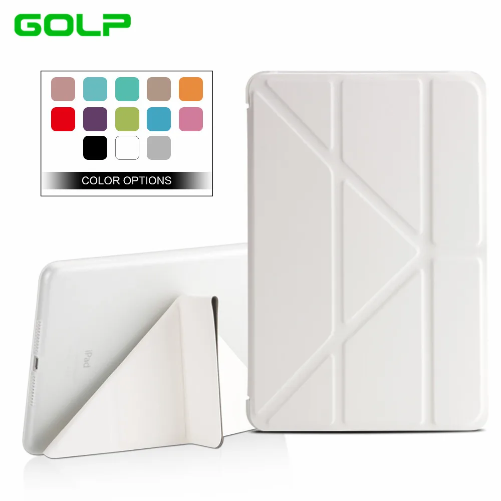 GOLP Чехол для ipad mini 4, чехол из искусственной кожи, мульти-складной смарт-чехол с подставкой, мягкий ТПУ задний флип-чехол для ipad mini 4, чехол