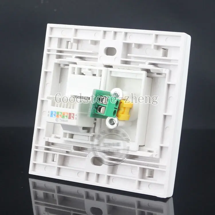 

Wall Face Plate Yellow Audio AV + RJ45 LAN Port Assorted Panel Faceplate Outlet